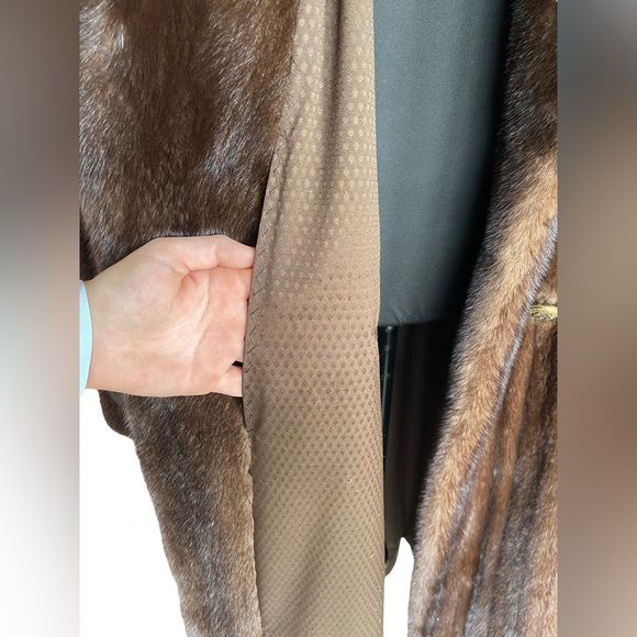 2XL + Mahogany Mink Fur Coat Real Fur Genuine Fur Unisex XXL Sable - Picture 13 of 15